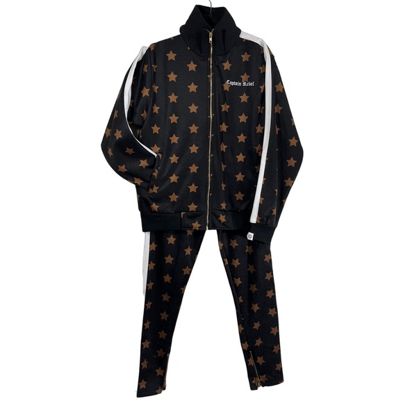 Captain Rebel Pants - Captain Rebel Black Star Track Suit Set  Size Large‎